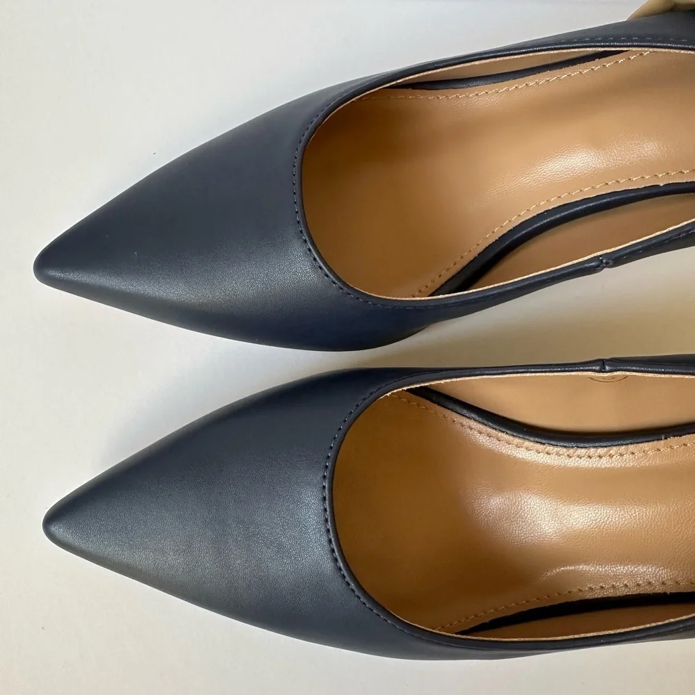 Black Tan Slingback Heels Size 8 - Pointed Toe Mid Heel Pumps new in box